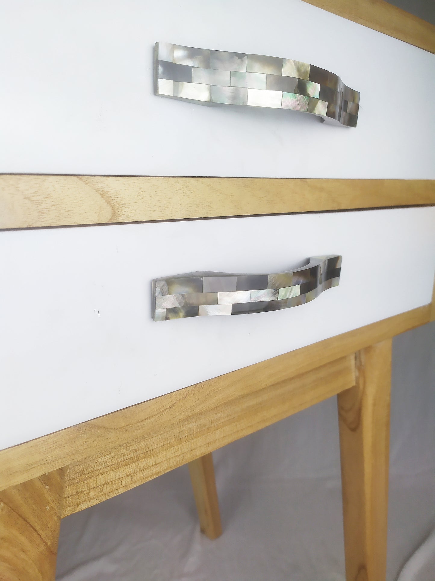 Mother of Pearl Bow Pull - Pearl Cabinet Bridge Handle