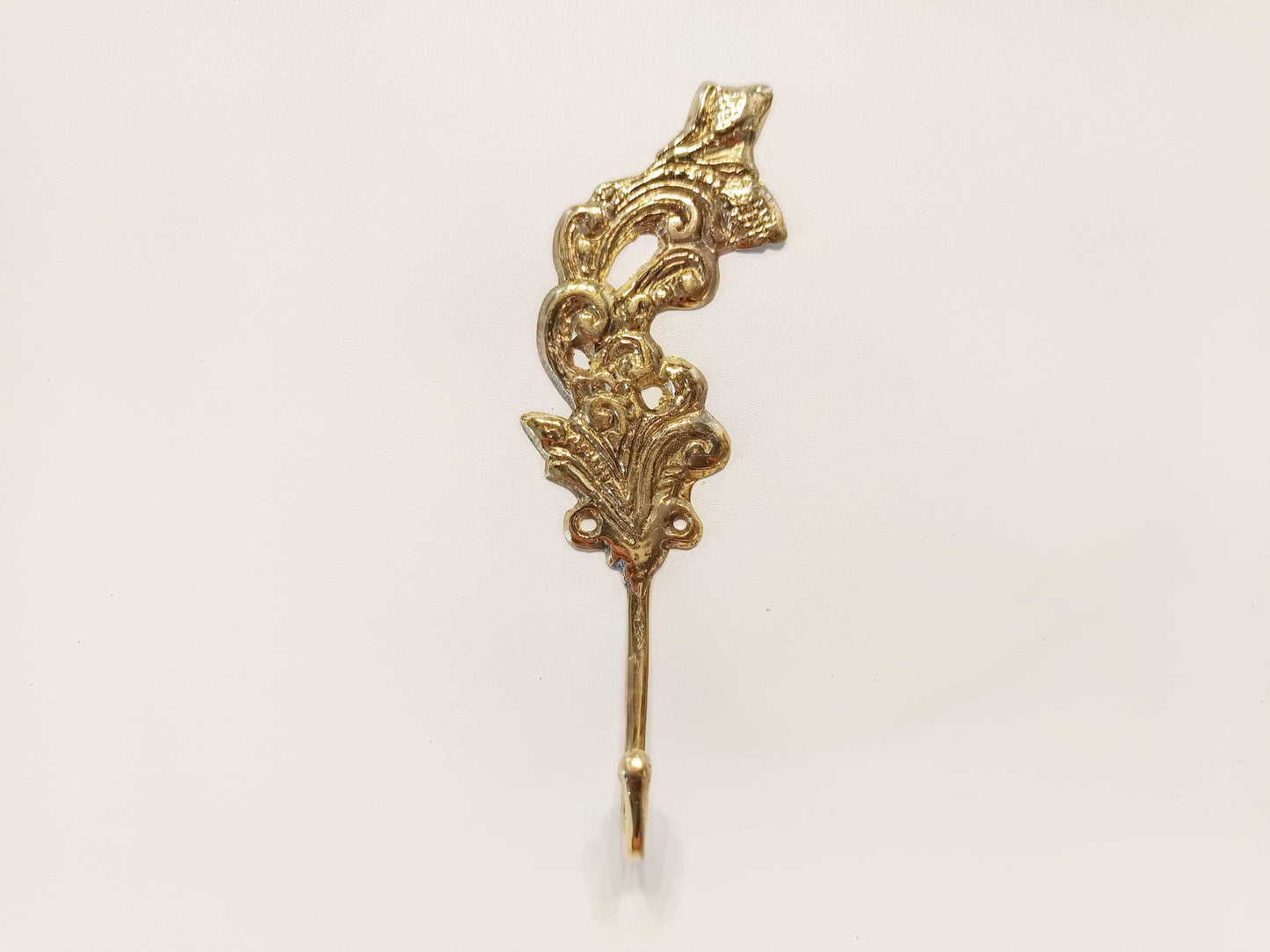 Yggdrasil leaf brass wall hook, antique brass sacred leaf coat rack