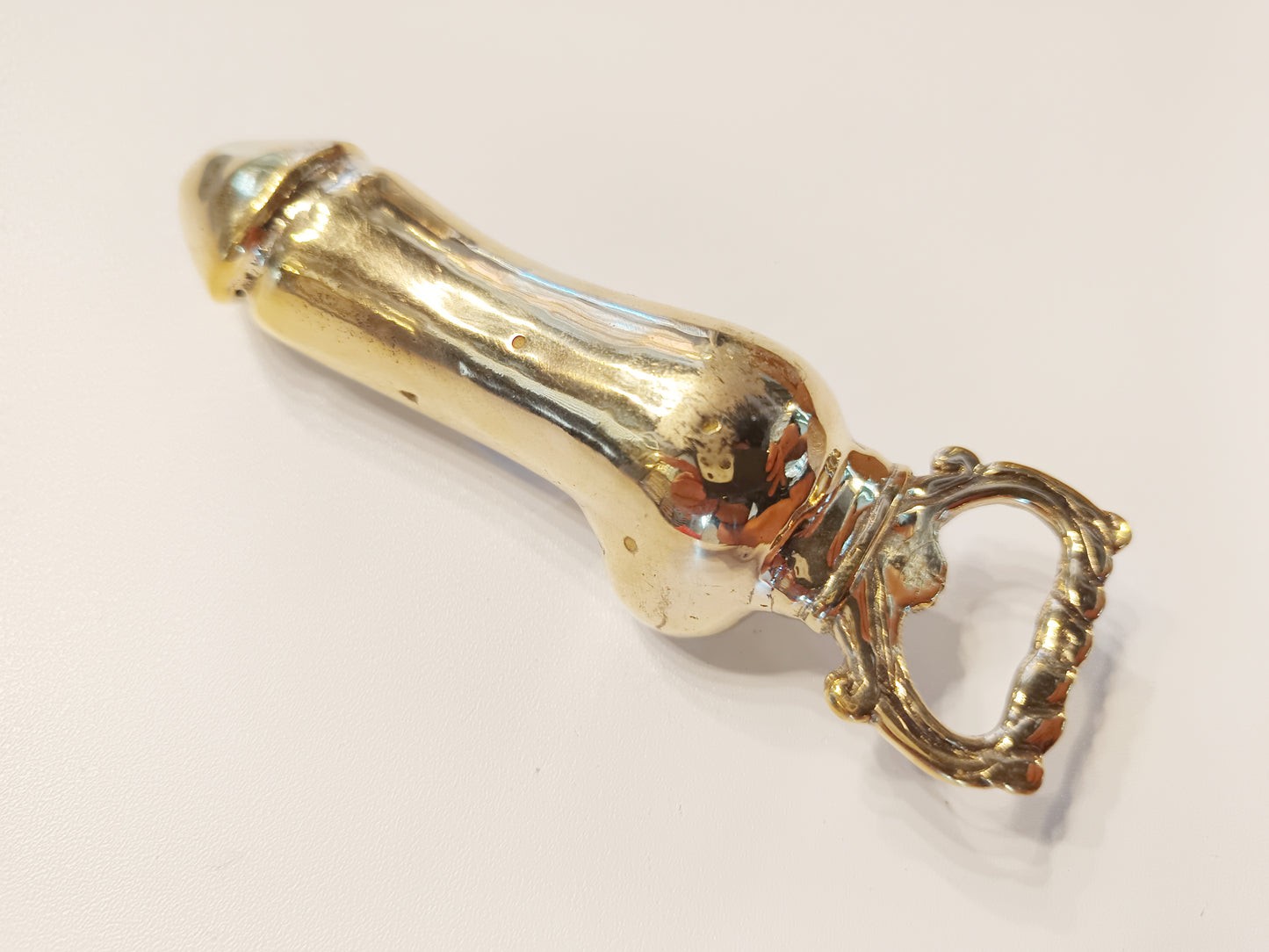 Penis brass bottle opener, antique brass dick cap opener