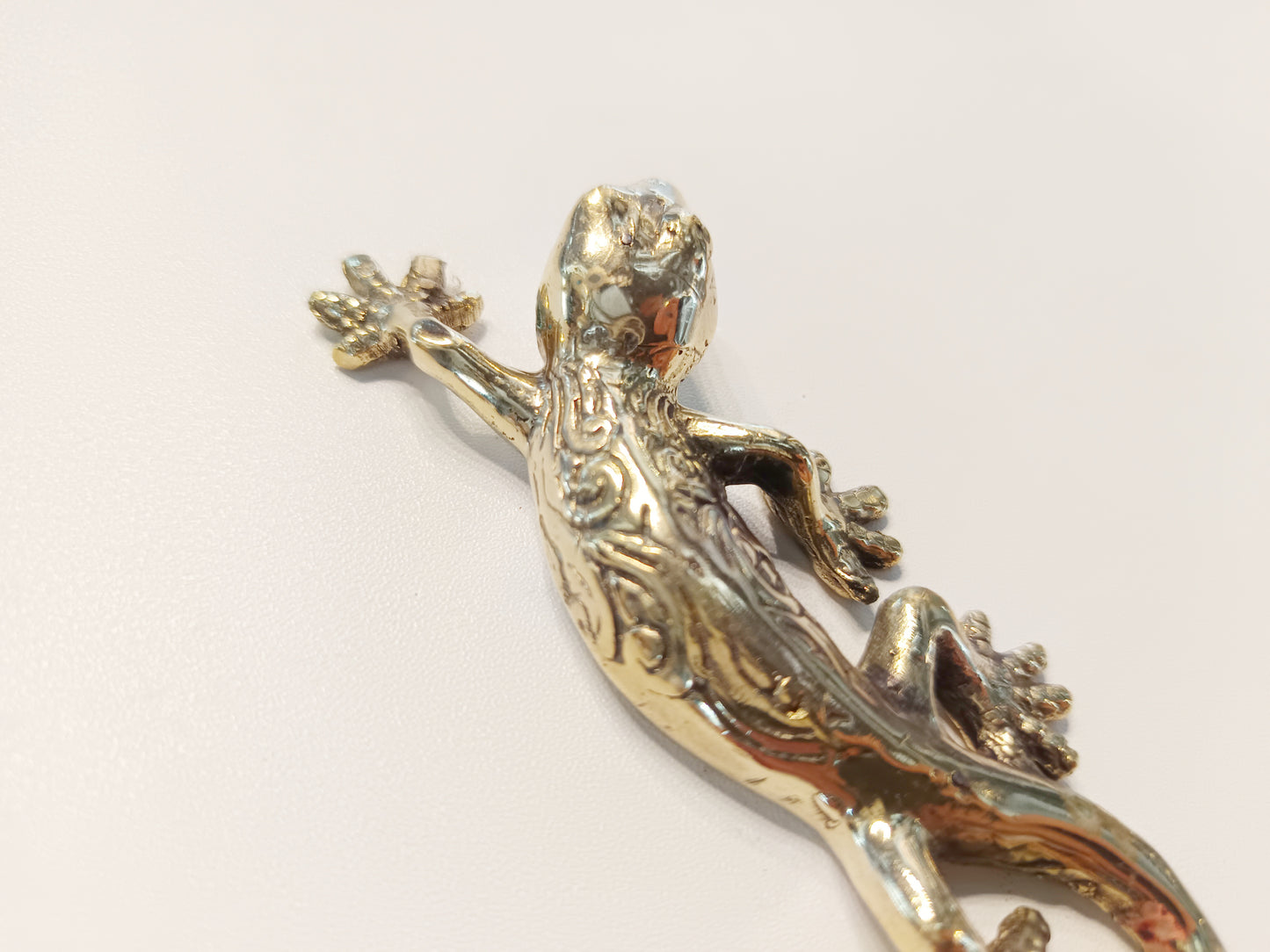 Lizard brass bottle opener, antique brass gecko cap opener
