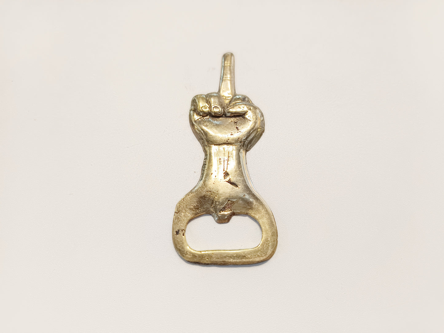 Fuck you brass bottle opener, antique brass middle finger cap opener