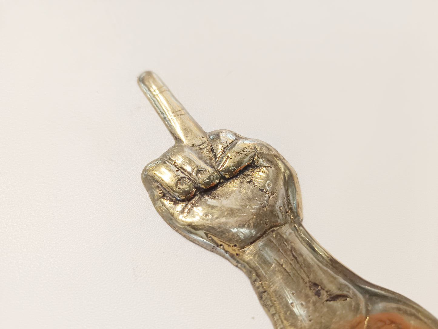 Fuck you brass bottle opener, antique brass middle finger cap opener