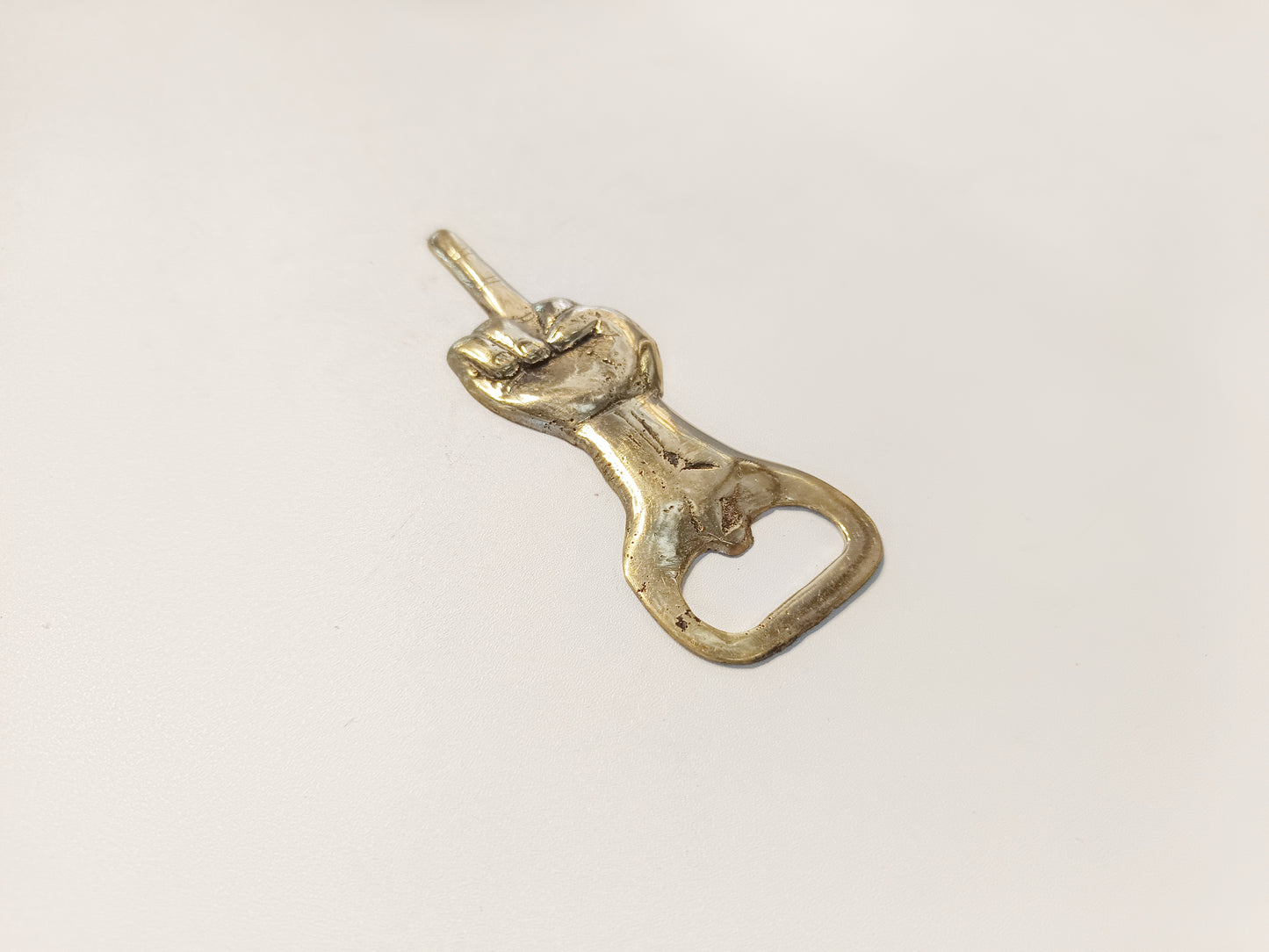 Fuck you brass bottle opener, antique brass middle finger cap opener