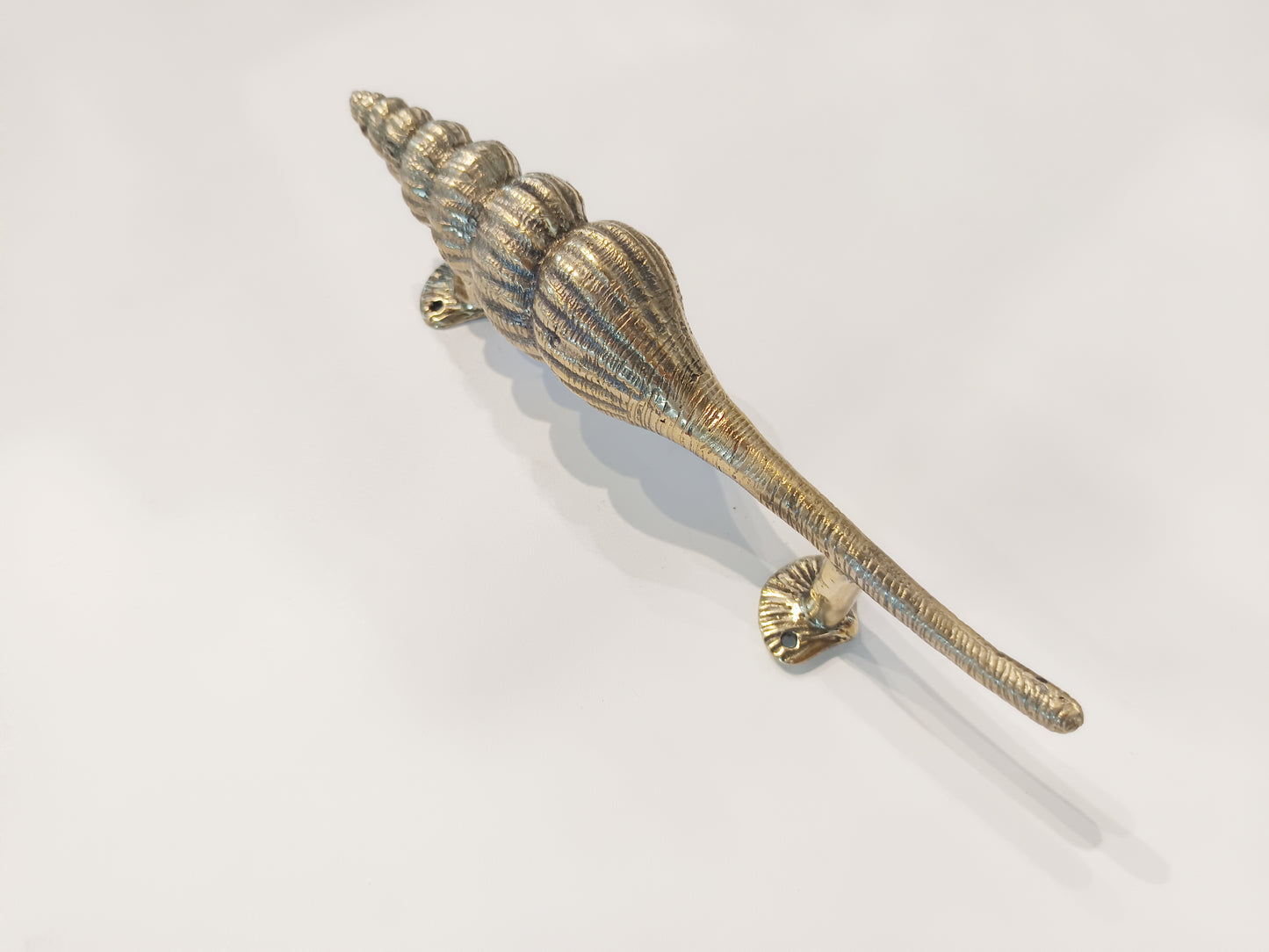 Brass Conch Contemporary Door Pull , Cast Brass Door Handle