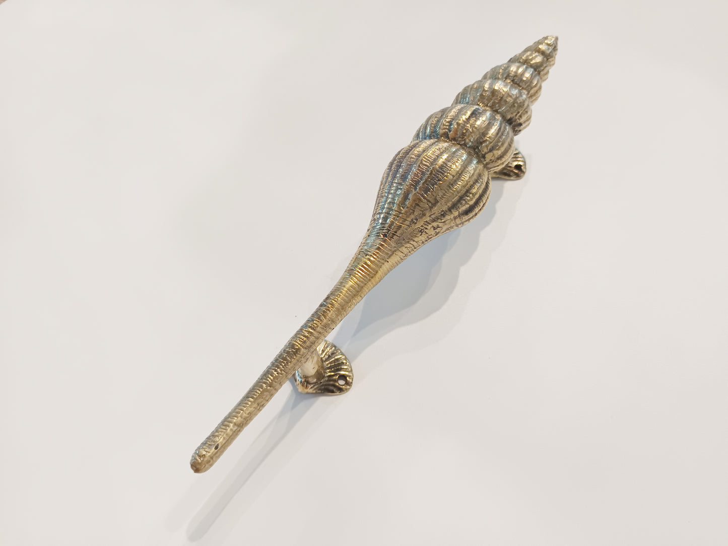 Brass Conch Contemporary Door Pull , Cast Brass Door Handle