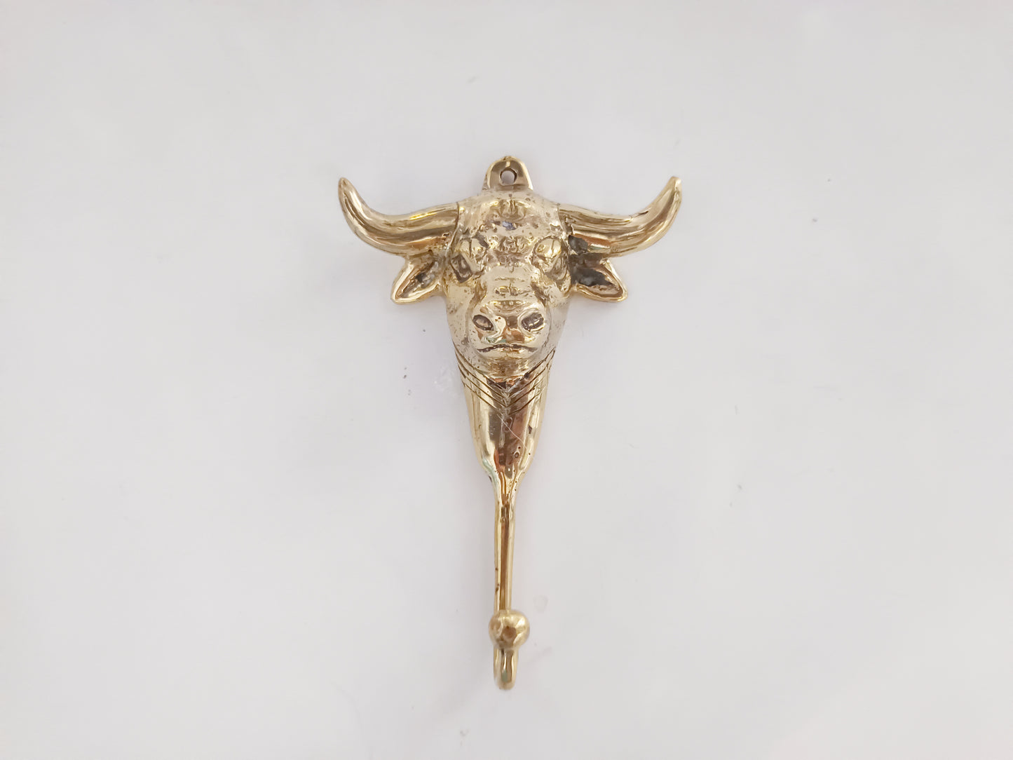 Buffalo brass wall hook, antique brass water buffalo coat rack