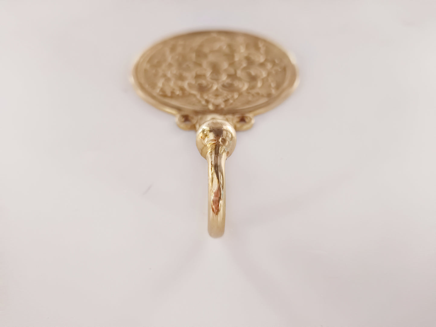 Round lotus brass wall hook, antique brass round flower coat rack