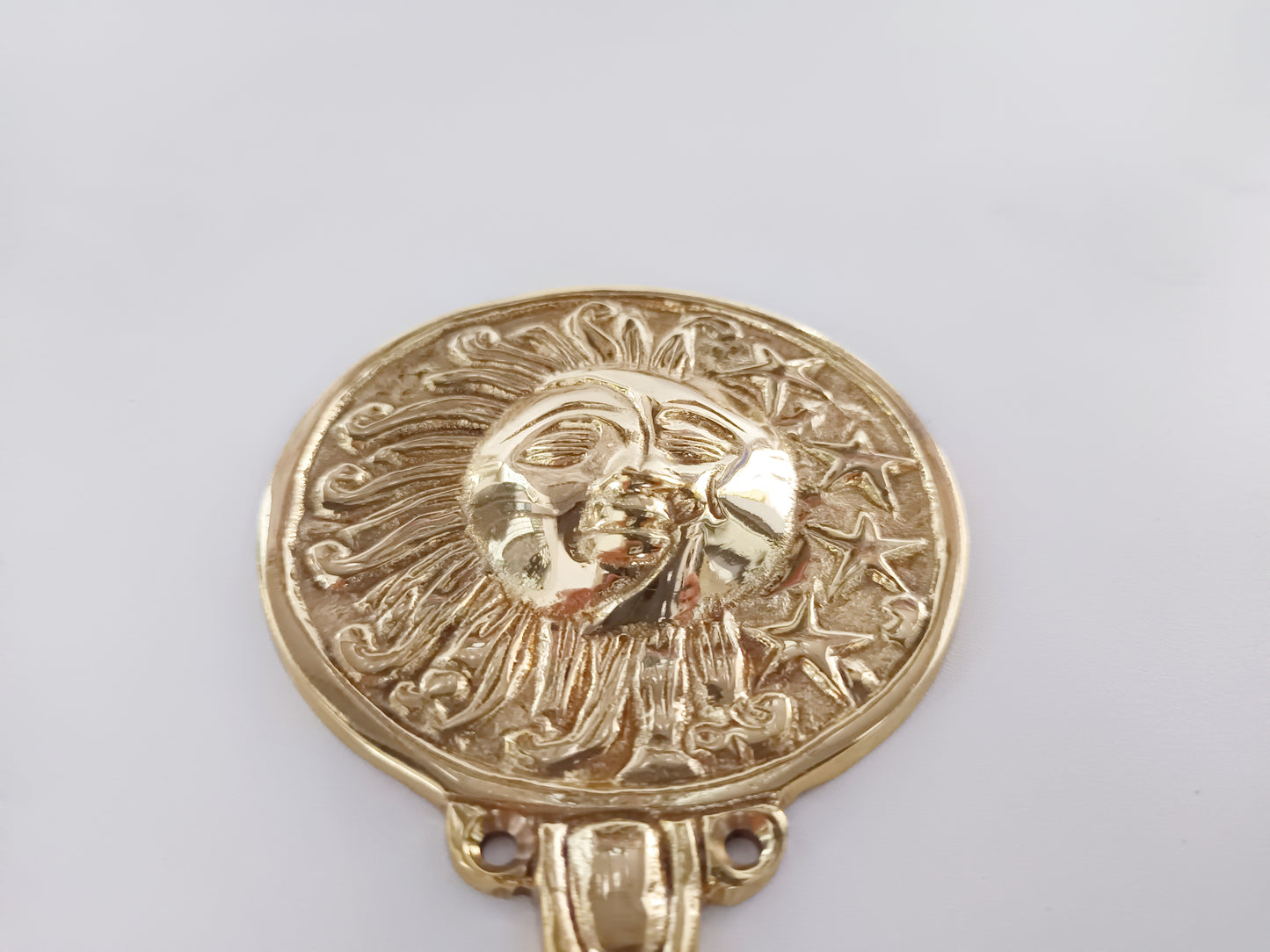 Round eye of the sun brass wall hook, antique brass round sun eye coat rack