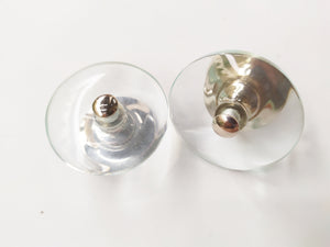 Glass transparent wide round cabinet knob