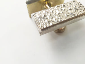 Scattered Diamond Short Bar Knob - Textured Metal Cabinet Knob