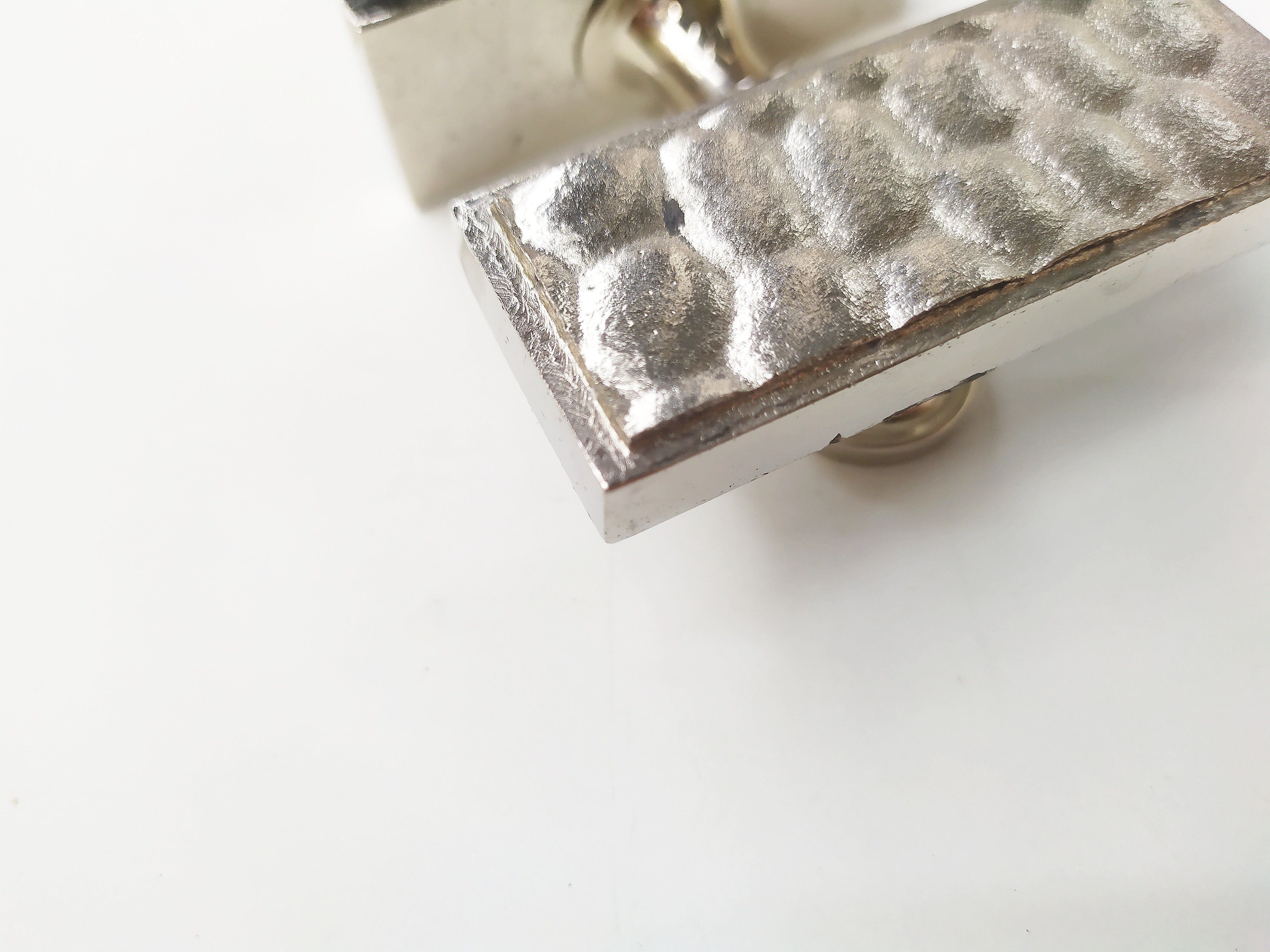Snake Skin Short Bar Knob - Textured Metal Cabinet Knob
