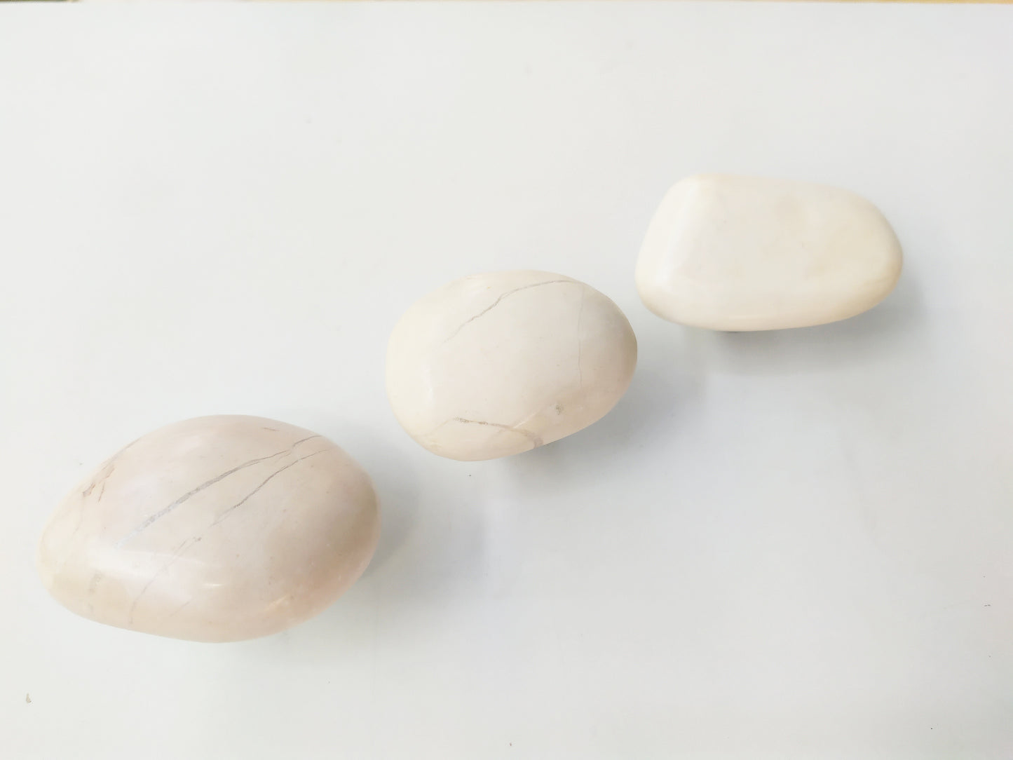 Sea Stone White Knob - River Stone Natural Cabinet Knob , set of 2