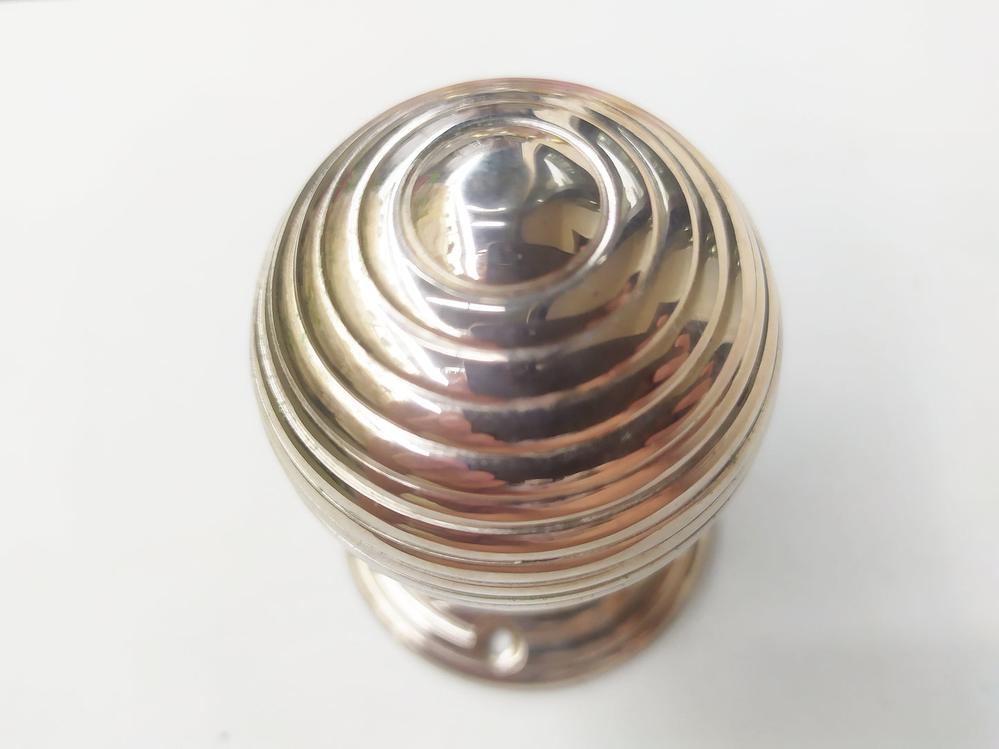 Beehive solid casted brass turning door in nickel plating , zoomed for details