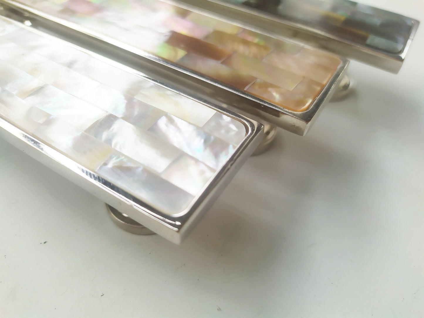 Inlaid Mother of Pearl Long Bar Pull - Pearl Cabinet Bar Handle