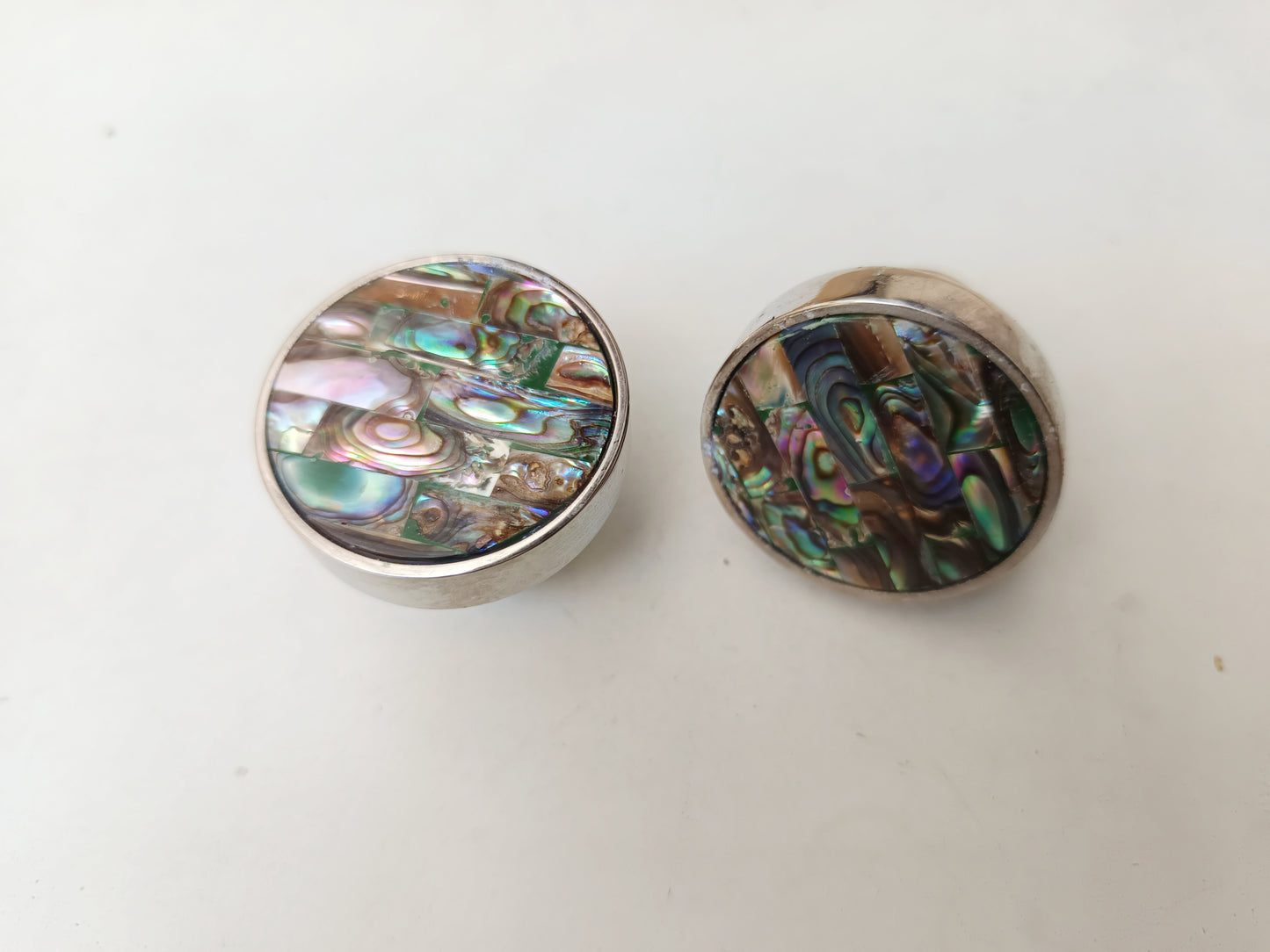 Inlaid Abalone Knob - Pearl Cabinet Round Knob with Brick Pattern , set of 2