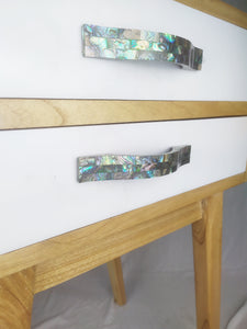 Abalone Bow Pull  - Rare Pearl Cabinet Bridge Handle