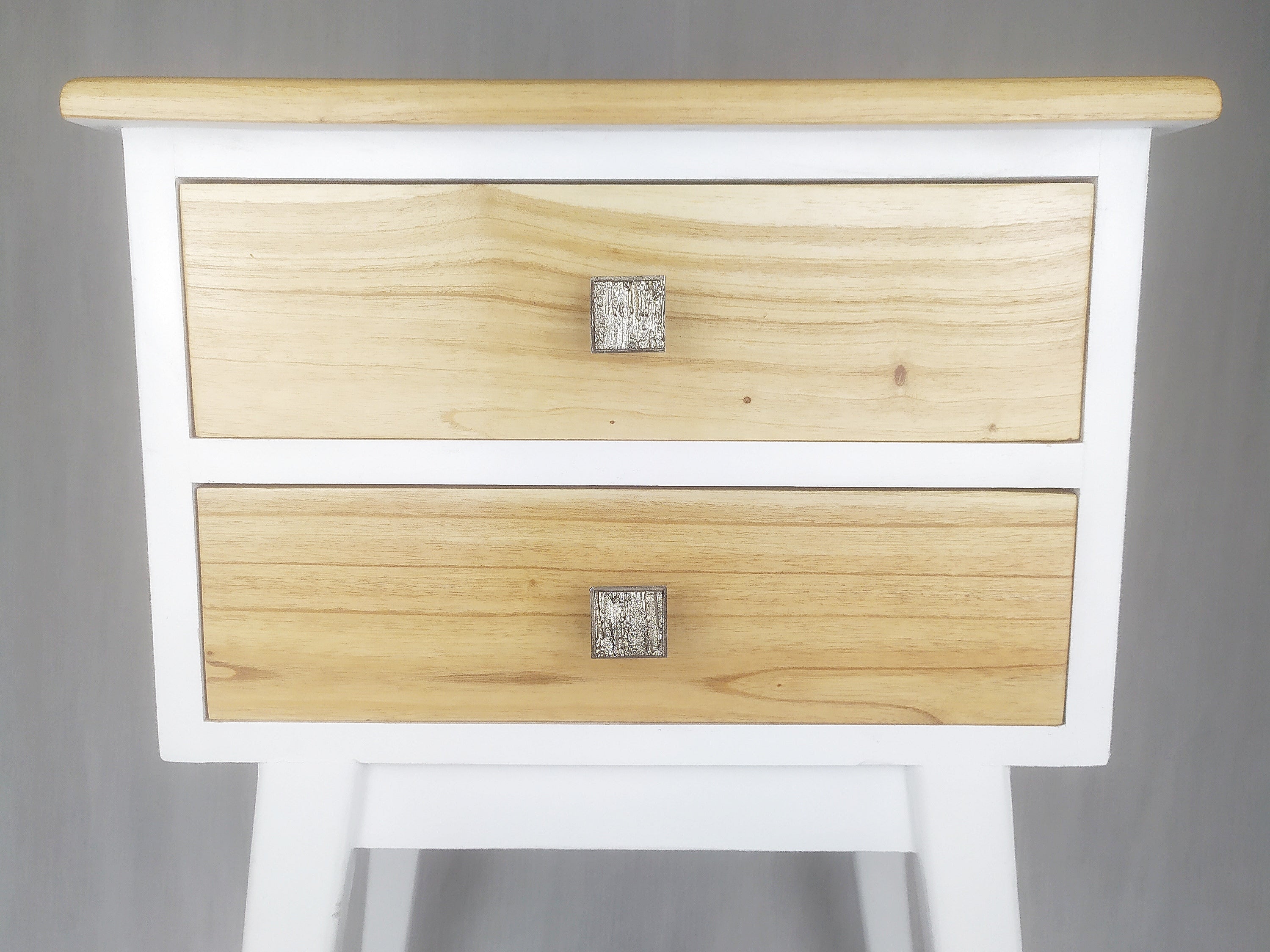 Wood Burn Square Knob - Textured Metal Cabinet Knob , set of 2