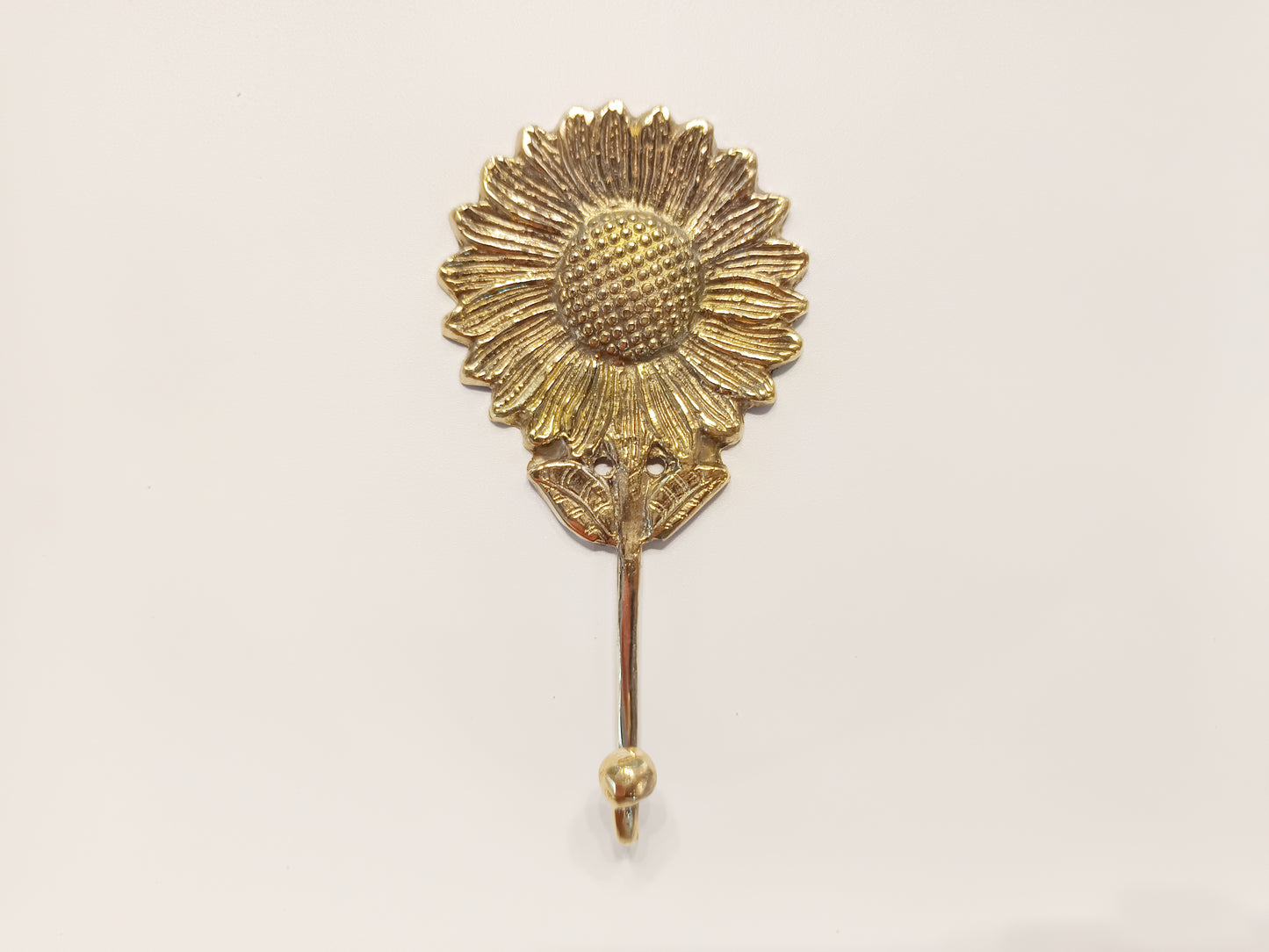 Sunflower brass wall hook, antique brass Sonnenblume coat rack