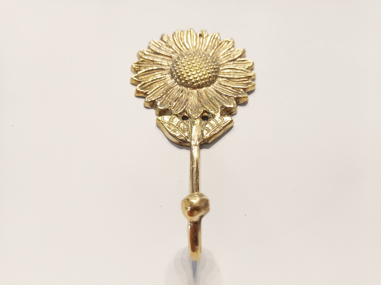 Sunflower brass wall hook, antique brass Sonnenblume coat rack