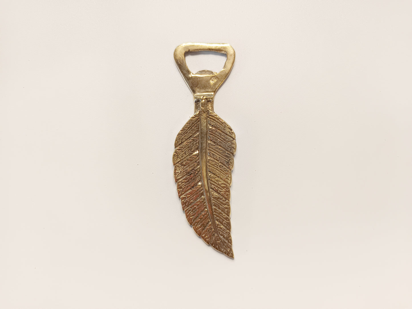 Palm leaf brass bottle opener, antique brass tree leaf cap opener