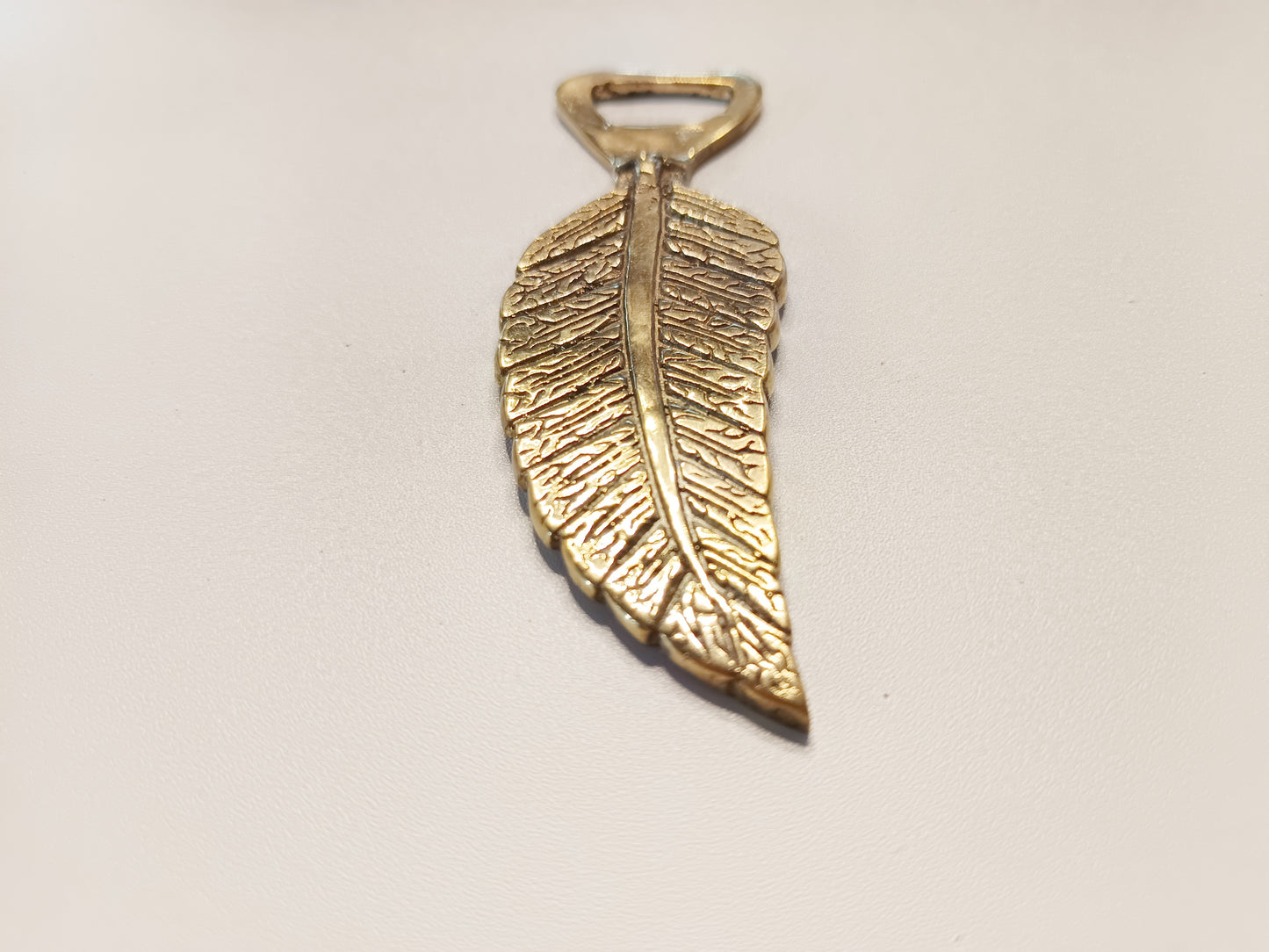 Palm leaf brass bottle opener, antique brass tree leaf cap opener