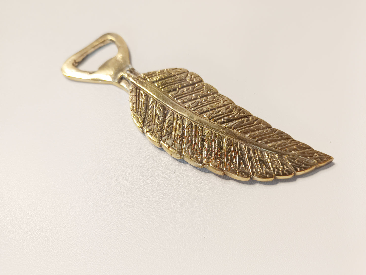 Palm leaf brass bottle opener, antique brass tree leaf cap opener