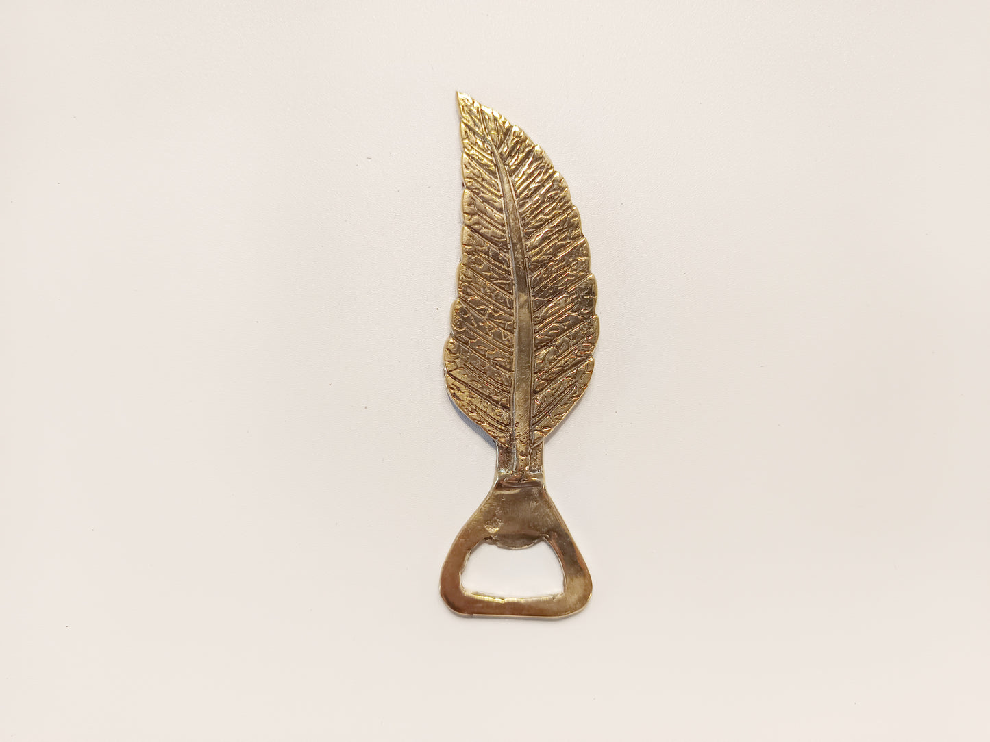 Palm leaf brass bottle opener, antique brass tree leaf cap opener