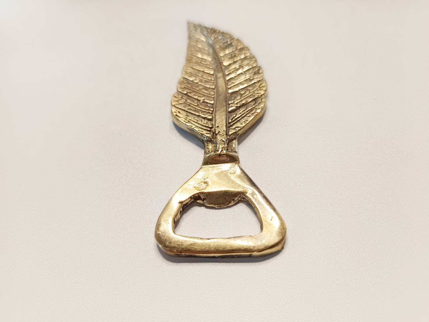 Palm leaf brass bottle opener, antique brass tree leaf cap opener