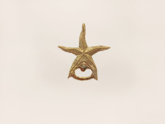 Starfish brass bottle opener, antique brass seastar cap opener