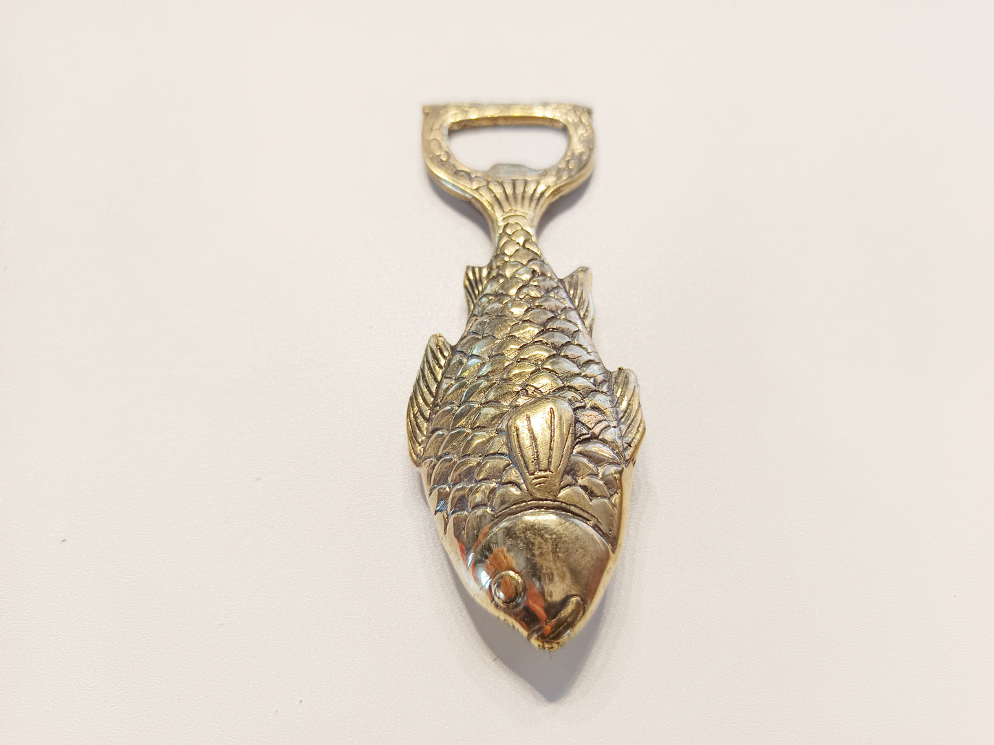 Gold fish brass bottle opener, antique brass carp cap opener