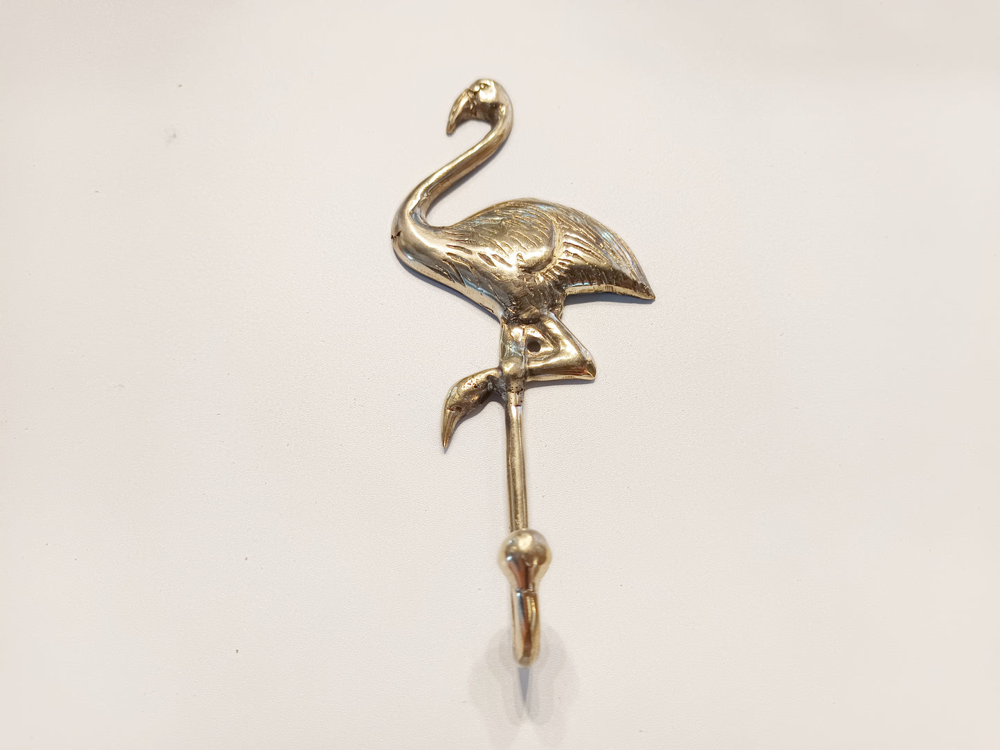 Flamingo brass wall hook, antique brass long legged swan coat rack