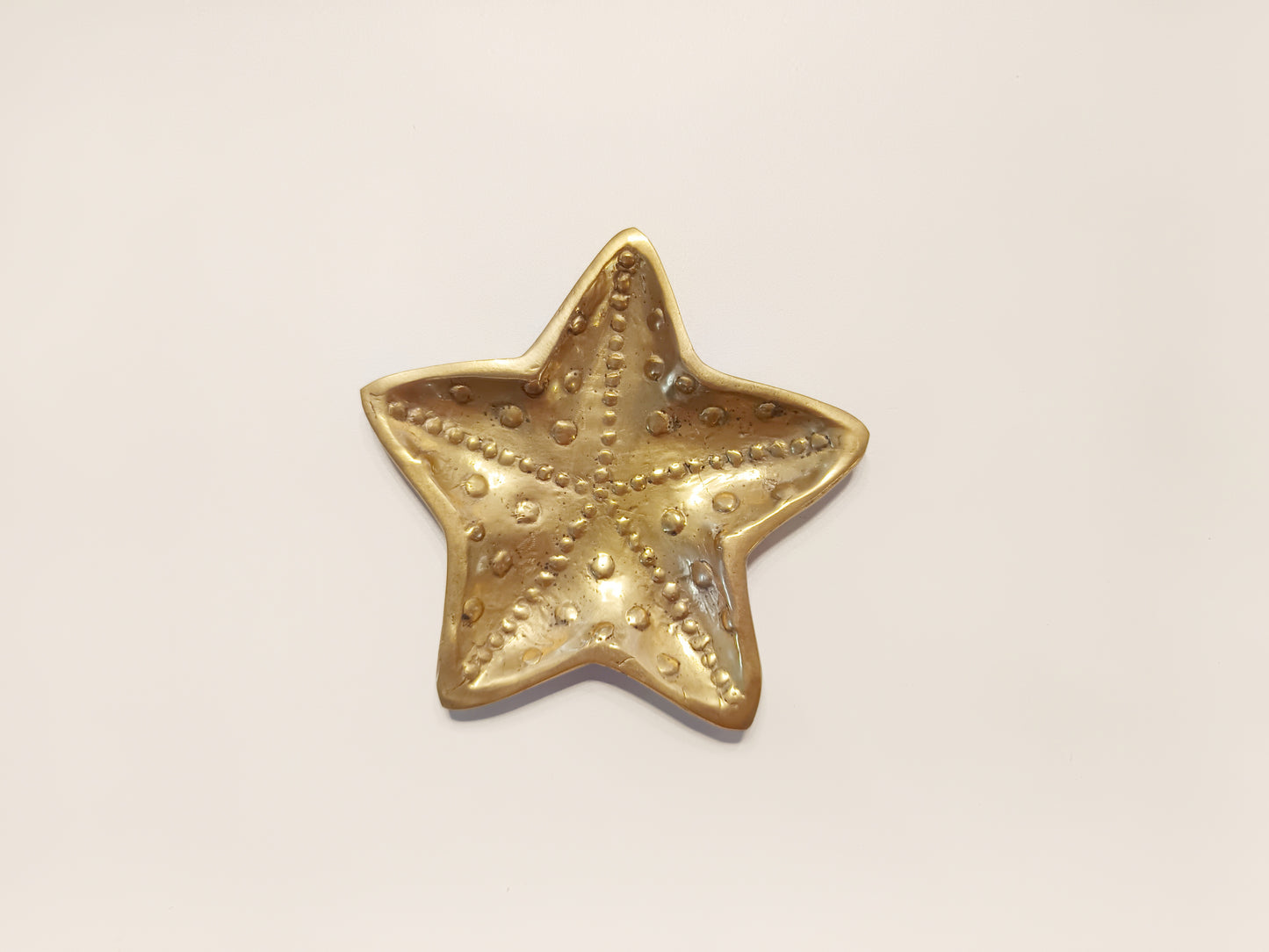 Starfish brass ring dish, antique brass trinket plate