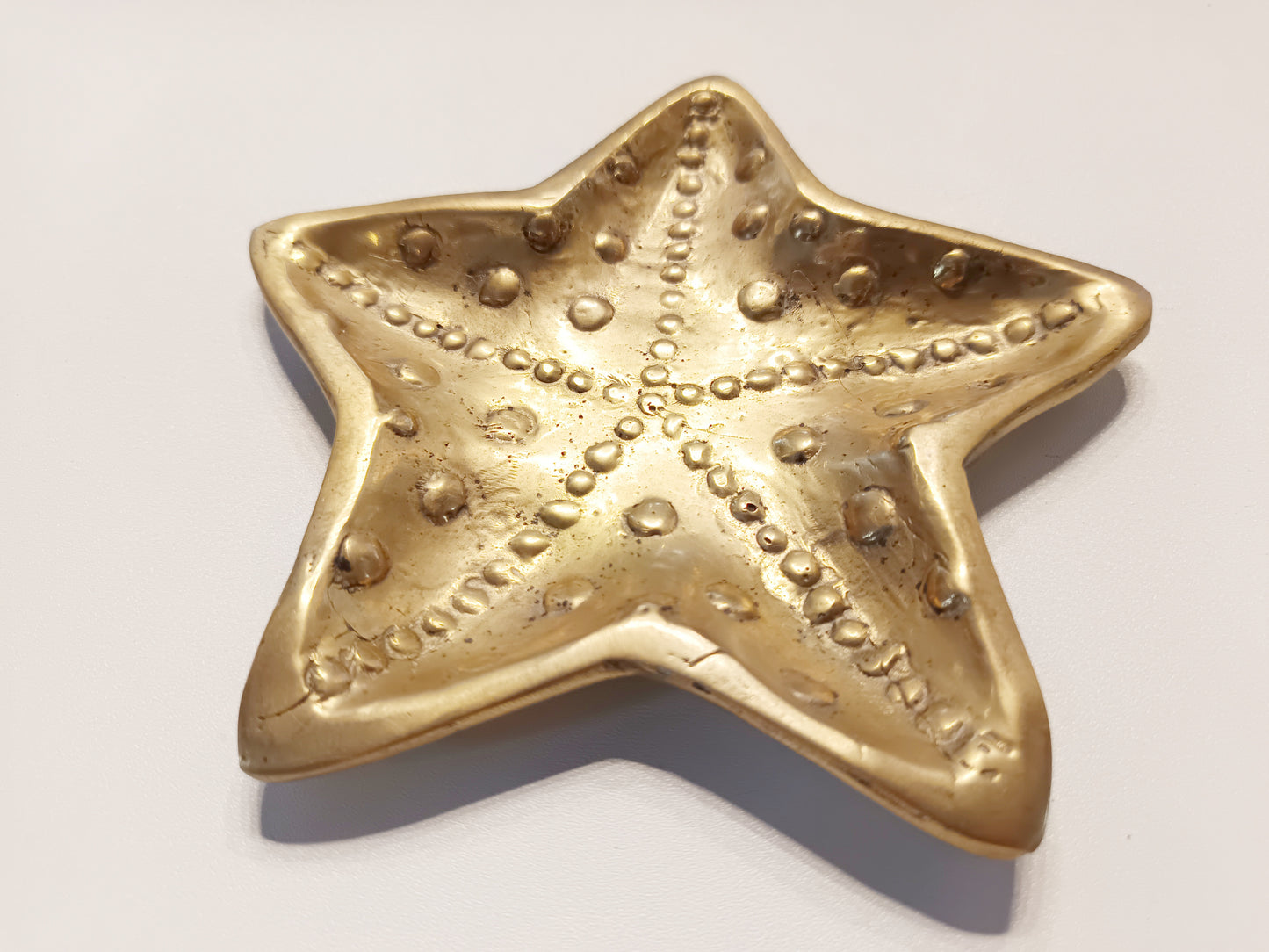 Starfish brass ring dish, antique brass trinket plate