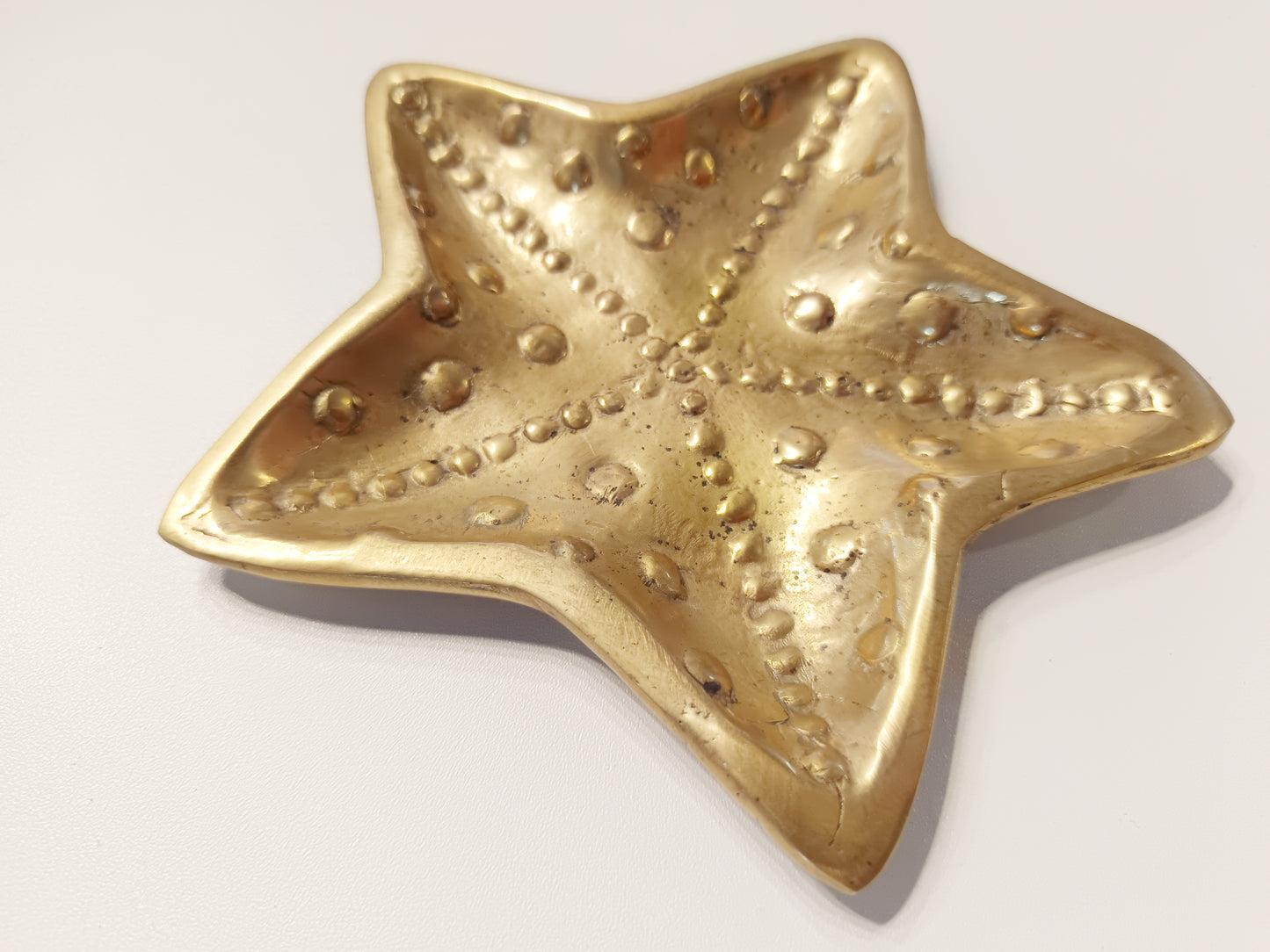 Starfish brass ring dish, antique brass trinket plate