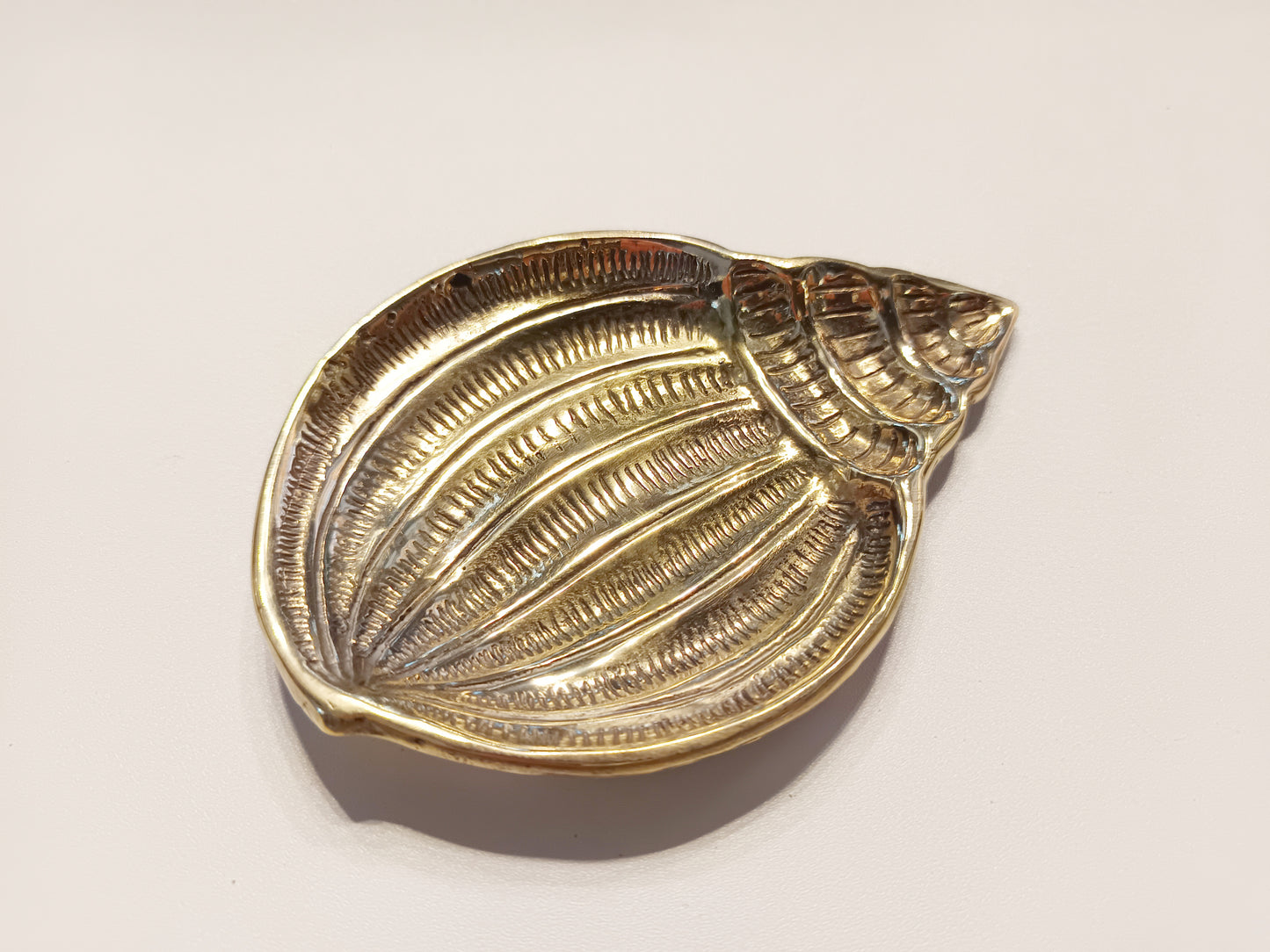 Snail brass ring dish, antique brass trinket plate