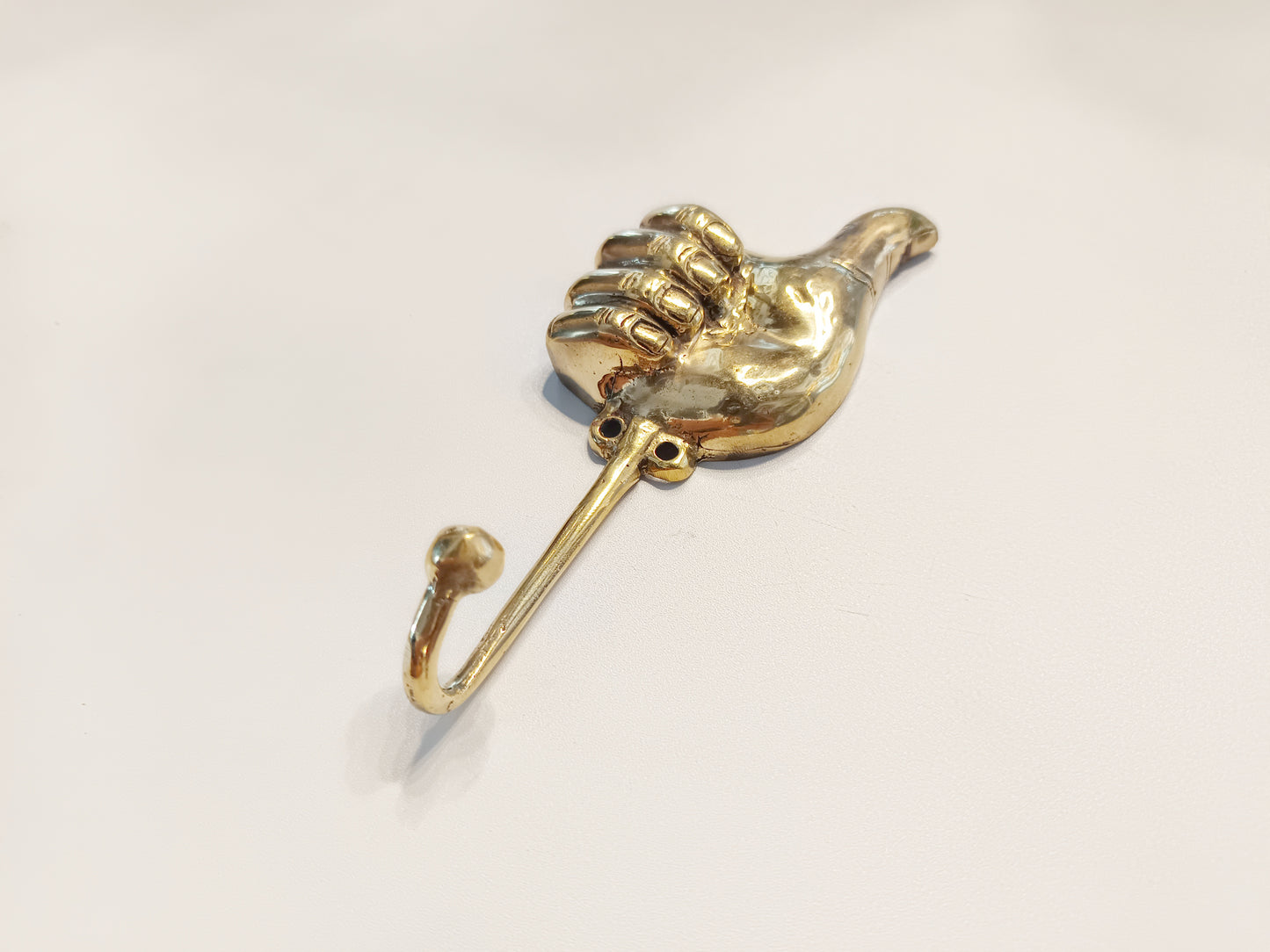 Thumbs up brass wall hook, antique brass ok sign coat rack