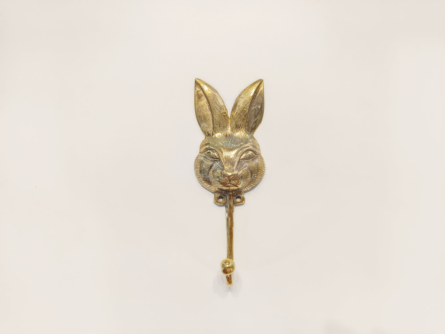 Rabbit brass wall hook, antique brass hare coat rack