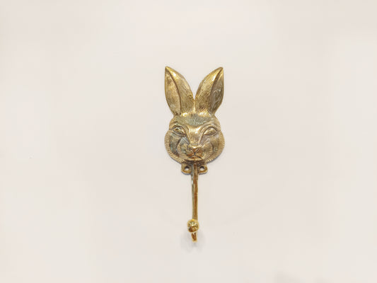 Rabbit brass wall hook, antique brass hare coat rack