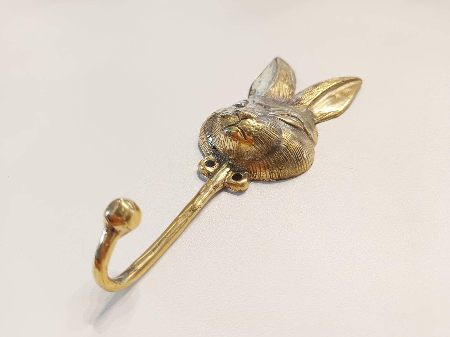 Rabbit brass wall hook, antique brass hare coat rack