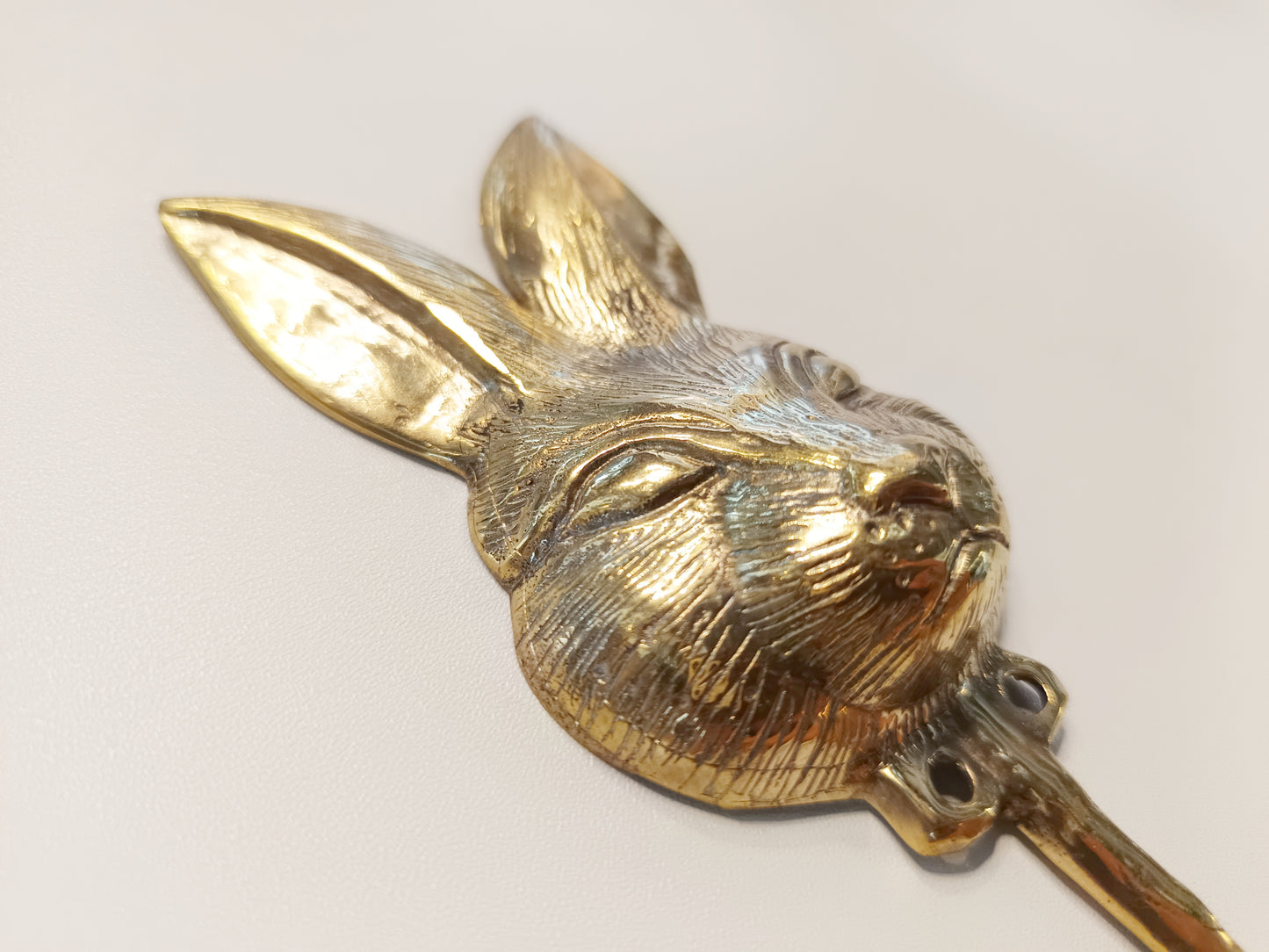 Rabbit brass wall hook, antique brass hare coat rack