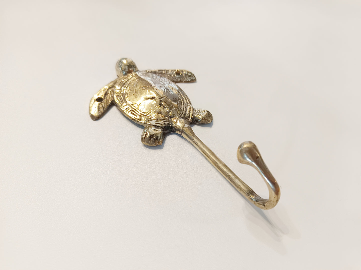 Turtle brass wall hook, antique brass tortoise coat rack