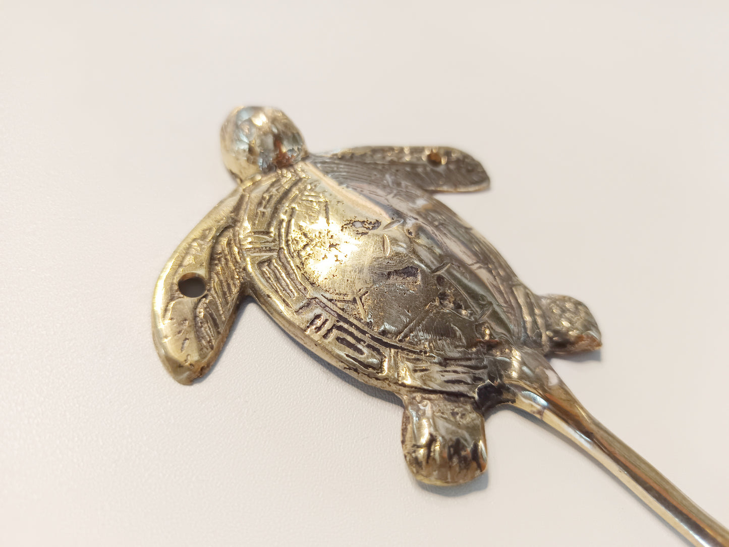 Turtle brass wall hook, antique brass tortoise coat rack