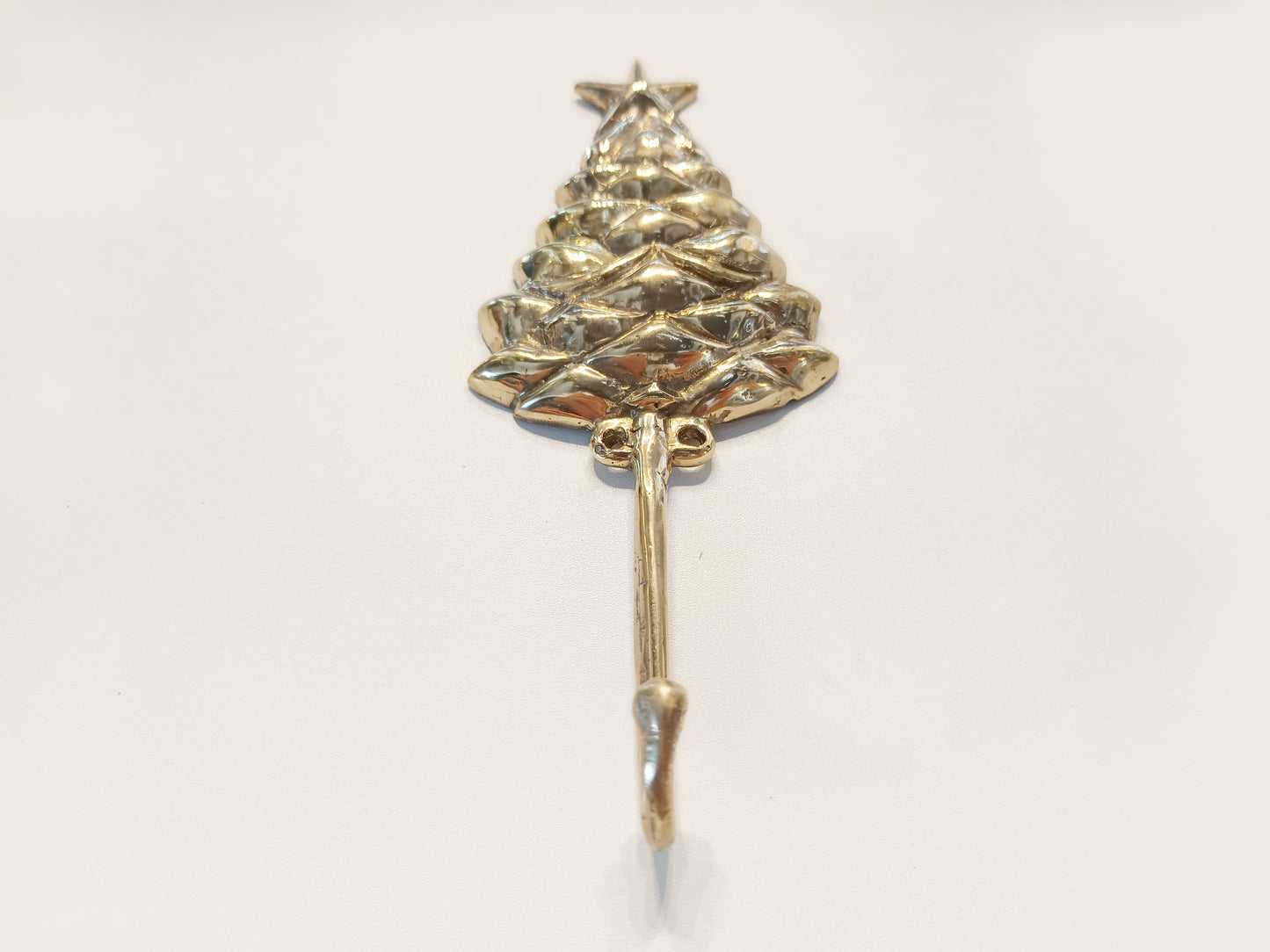 Christmas tree brass wall hook, antique brass Xmas tree coat rack