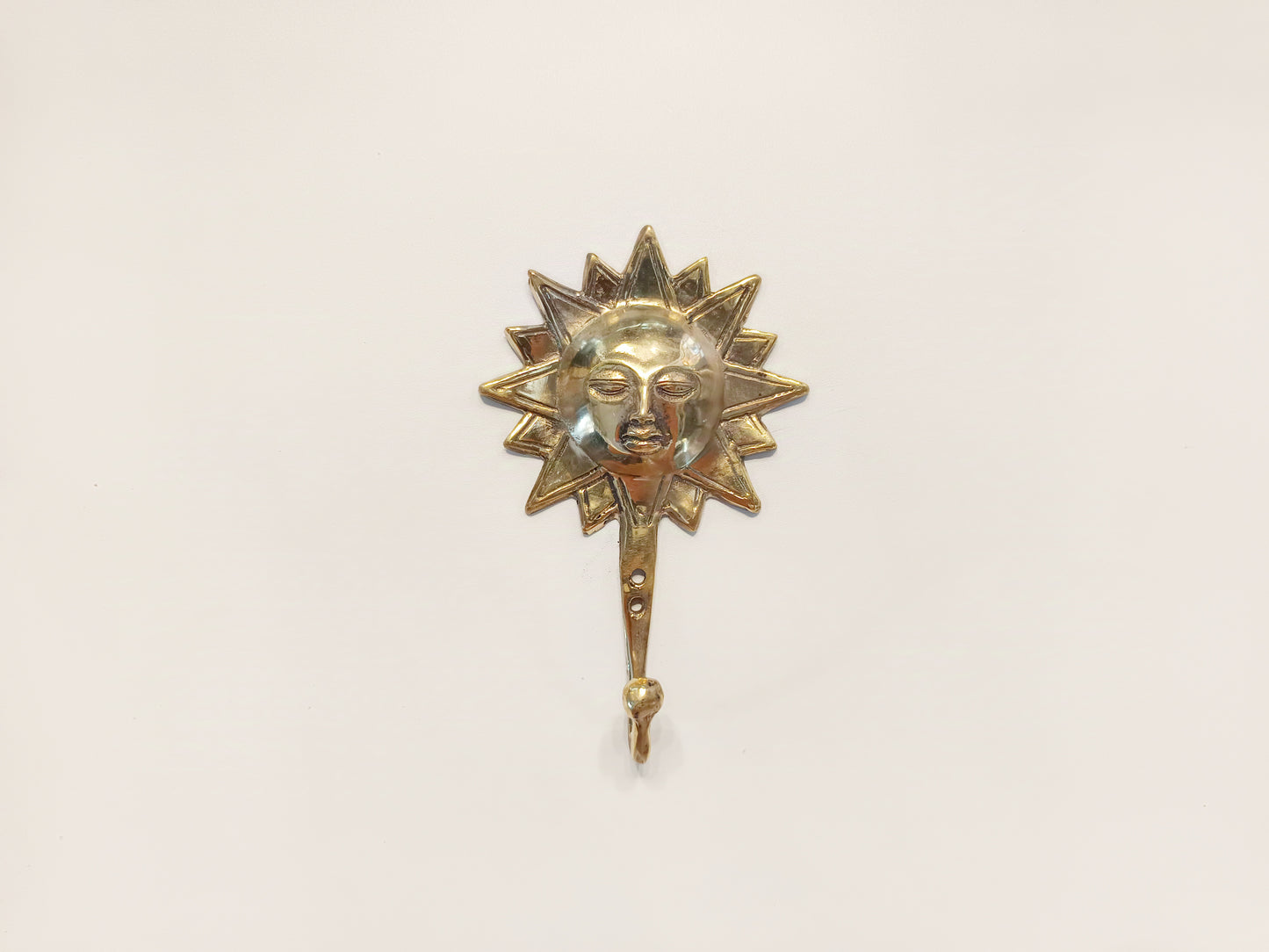 The sun brass wall hook, antique brasssun face coat rack