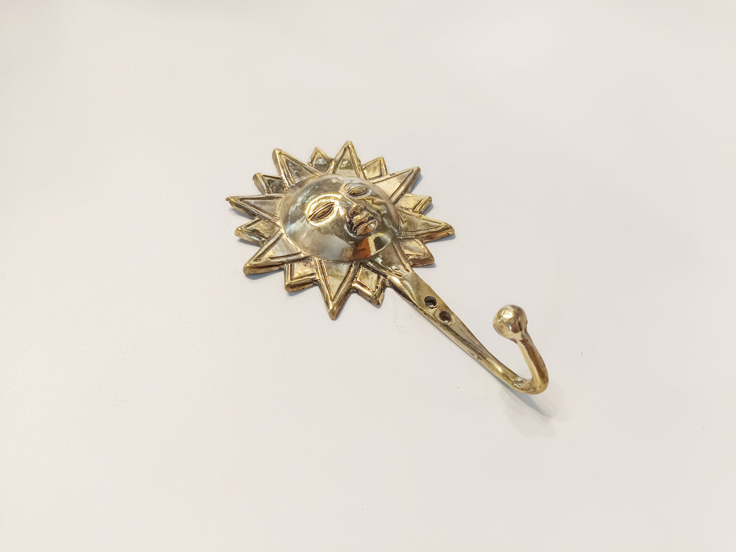 The sun brass wall hook, antique brasssun face coat rack