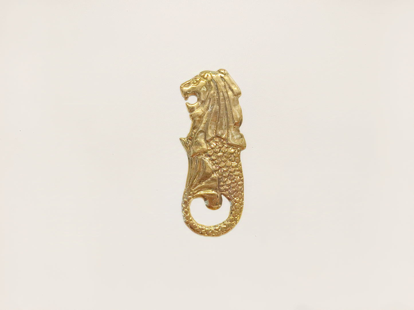 Merlion brass bottle opener, antique brass sea lion cap opener