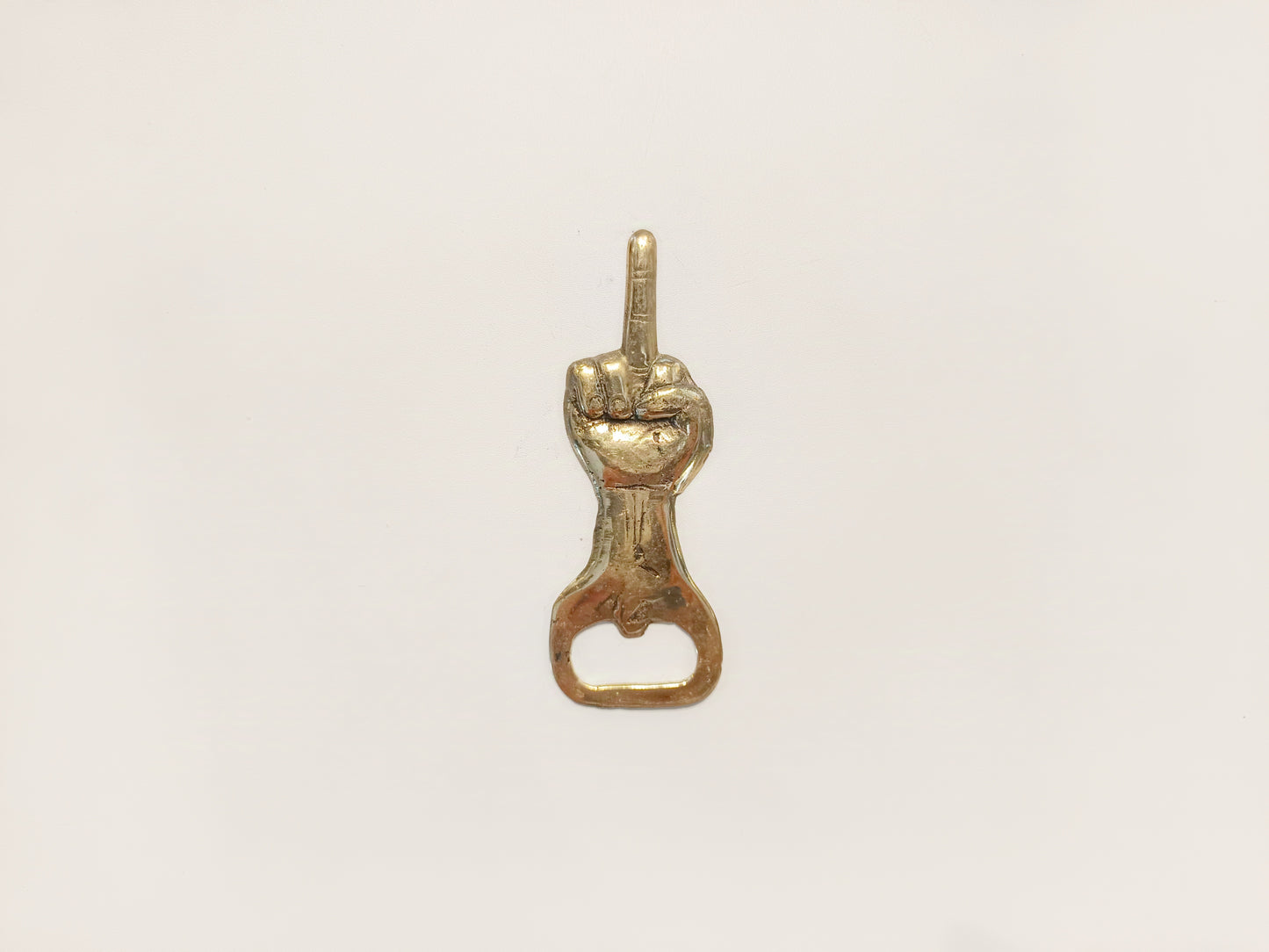 Fuck you  brass bottle opener, antique brass middle finger cap opener