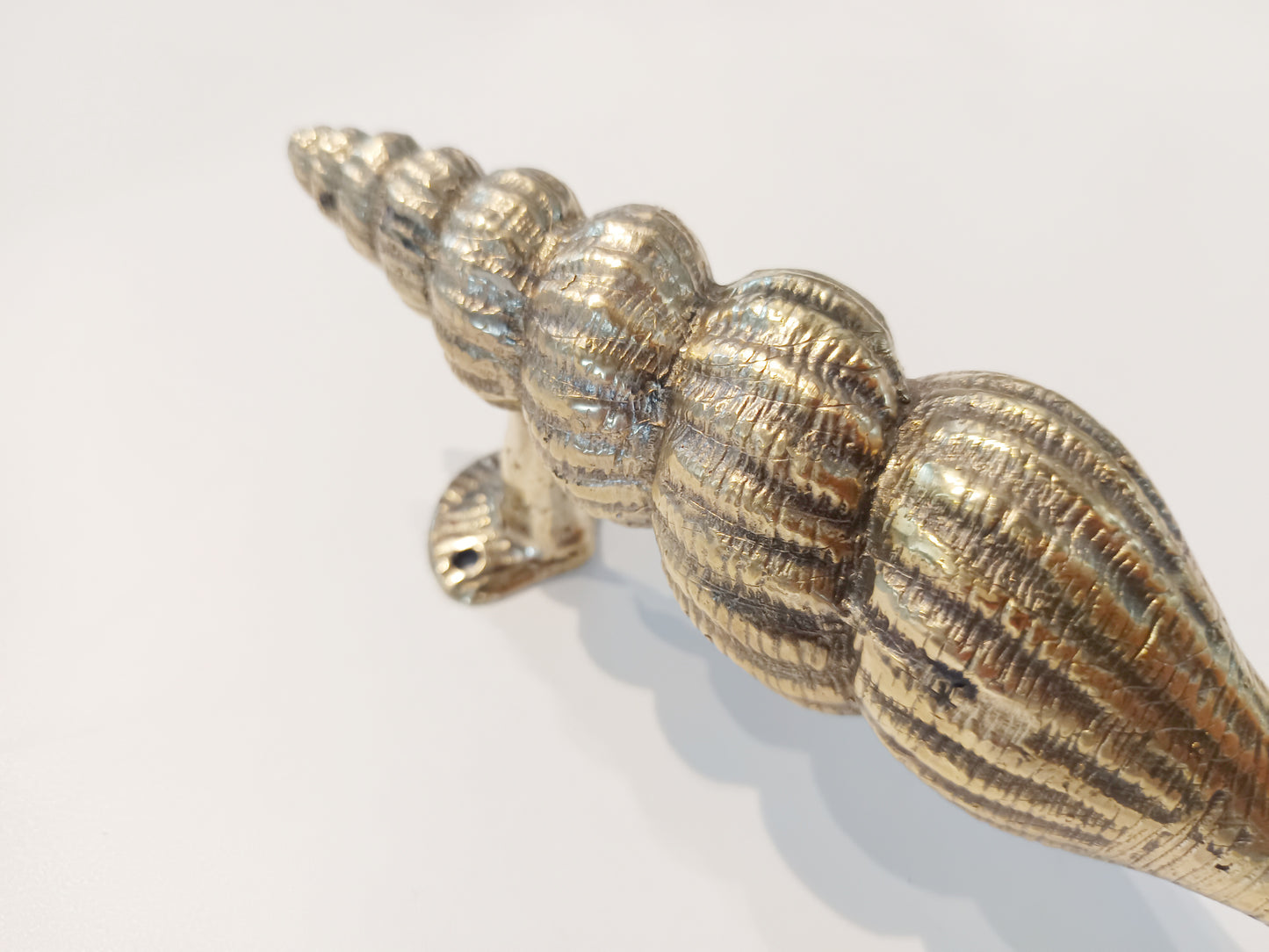 Brass Conch Contemporary Door Pull , Cast Brass  Door Handle