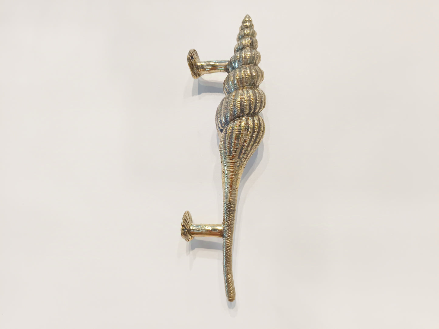 Brass Conch Contemporary Door Pull , Cast Brass  Door Handle
