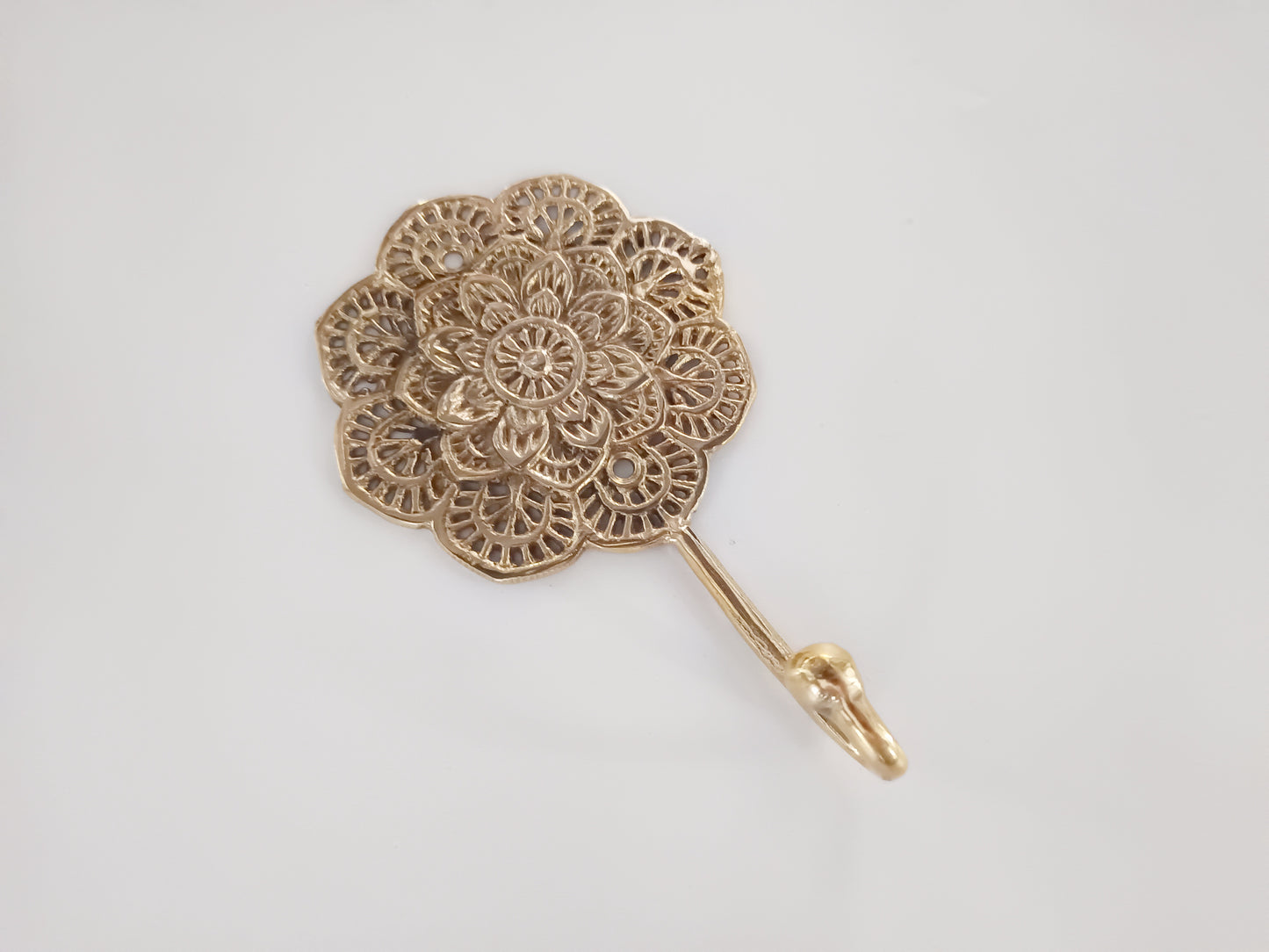 Balinese carving brass wall hook, antique brass lotus carving coat rack